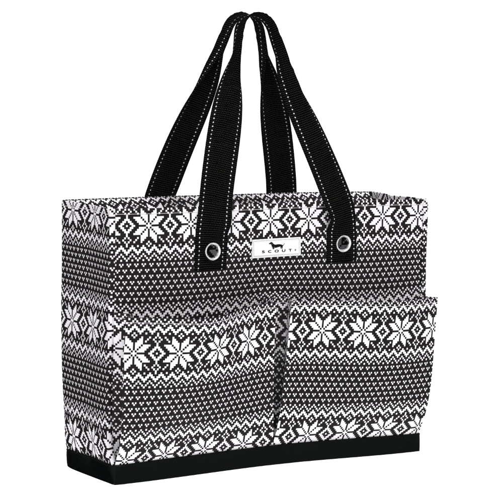Black and white patterned tote bag