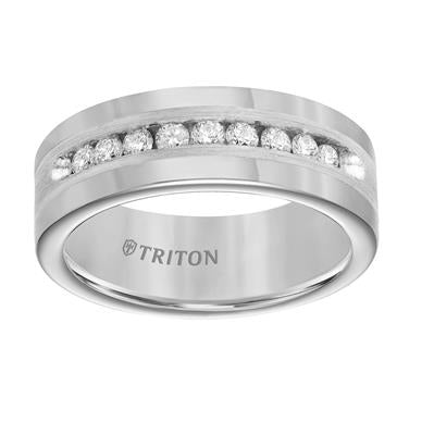 Frederick Goldman Flat Edge Stone Wedding Band