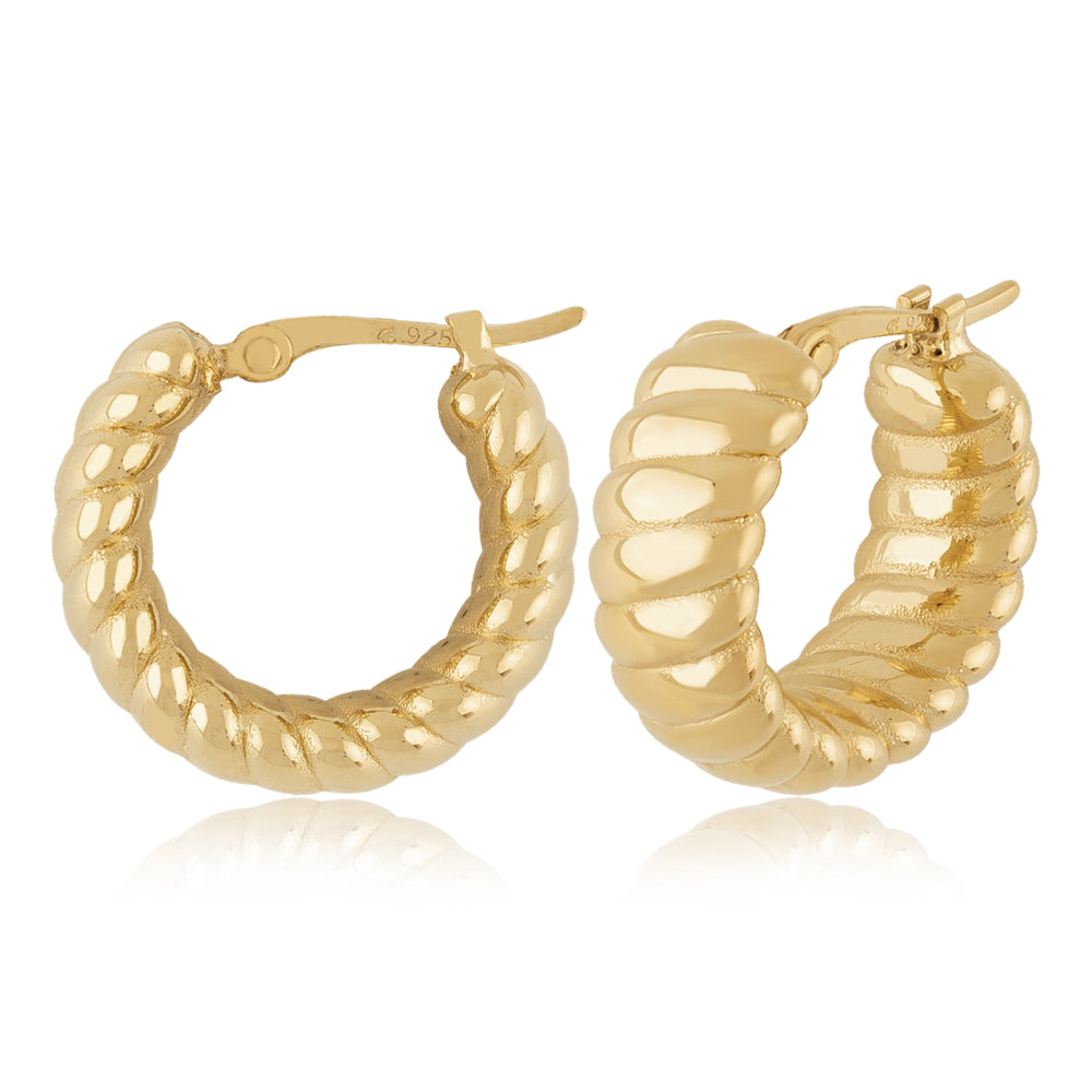 14k Gold Multi Twist Hoop Earrings