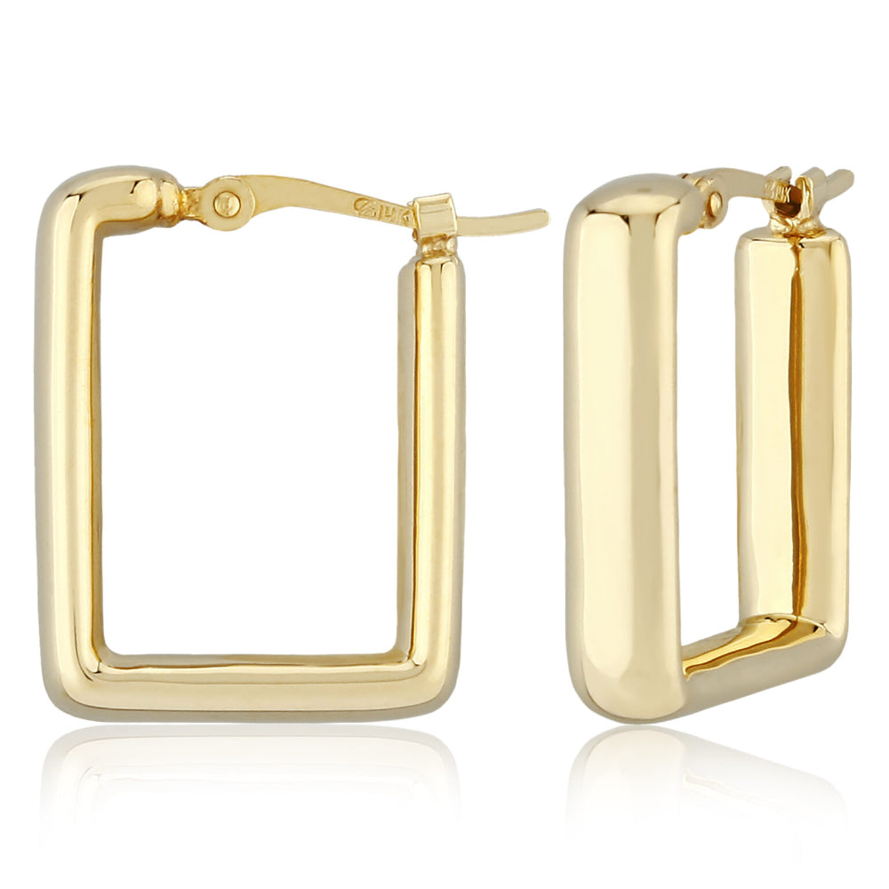 14k Gold Small Square Hoop Earring