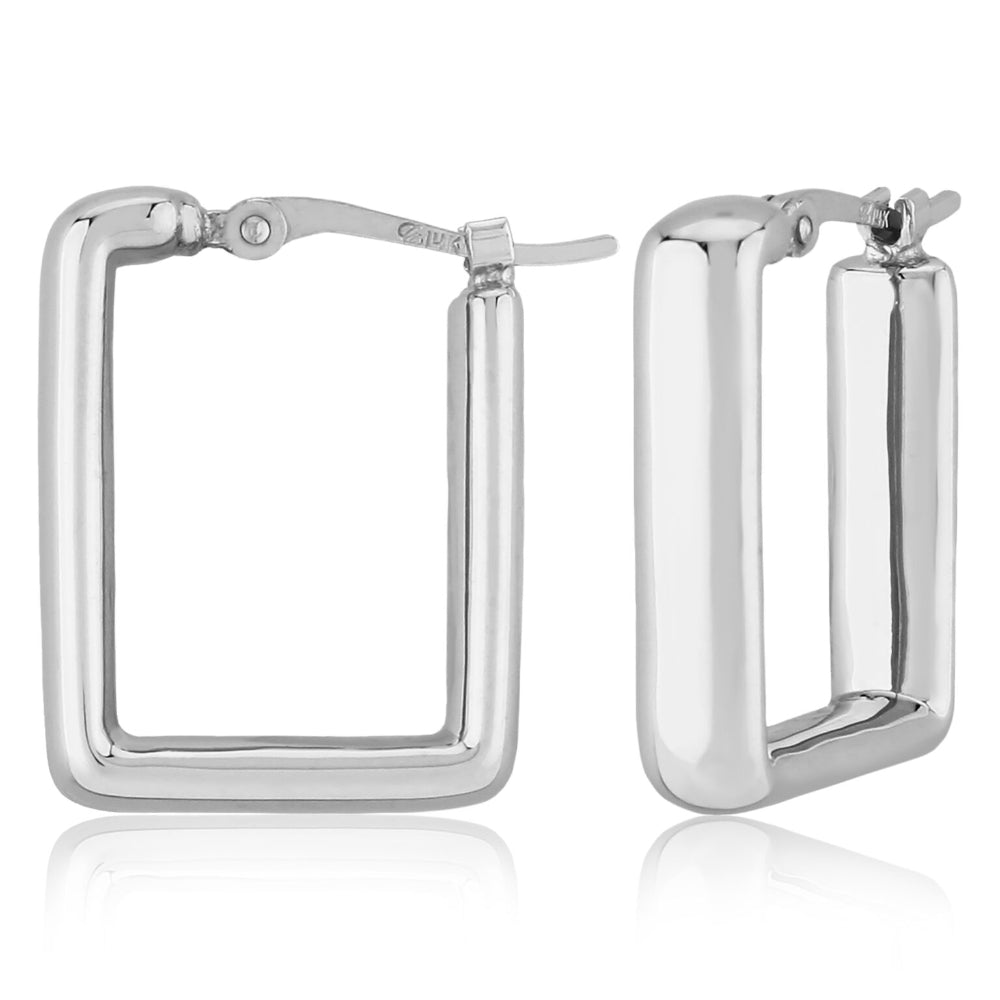14k Gold Small Square Hoop Earring