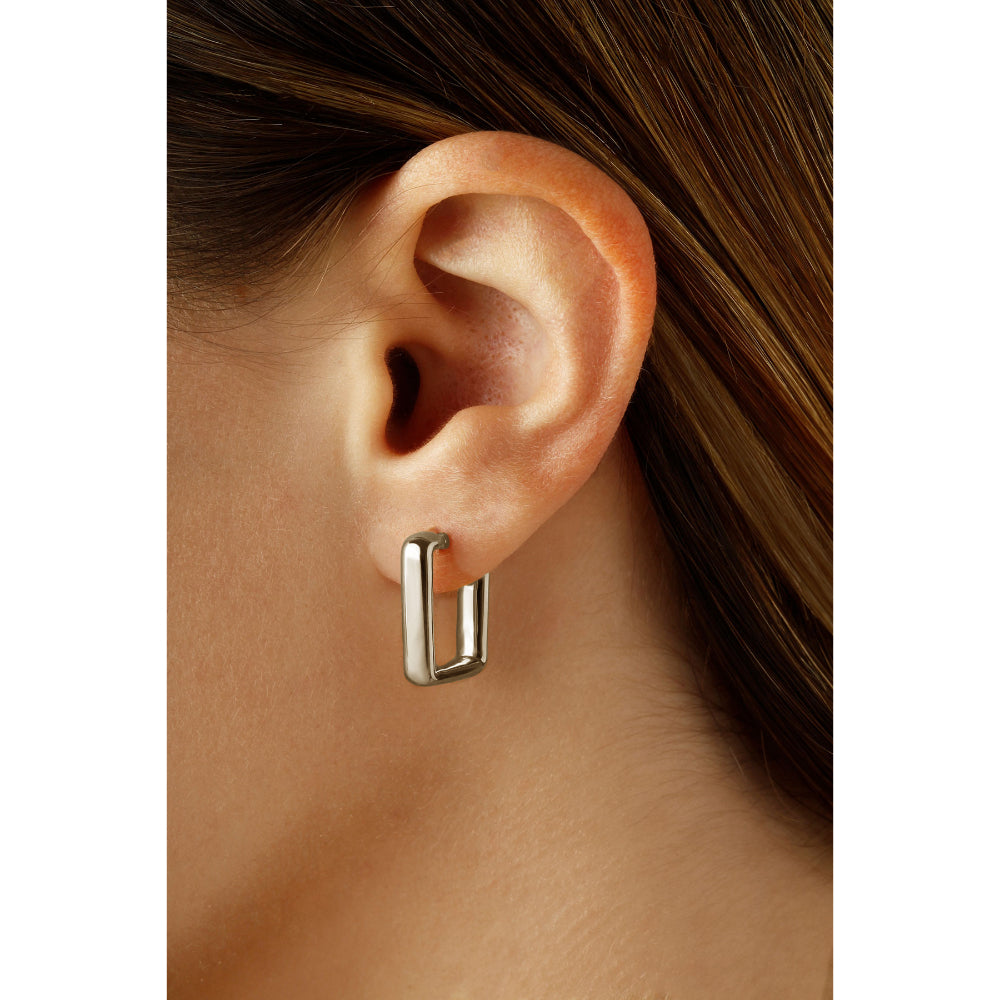 14k Gold Small Square Hoop Earring