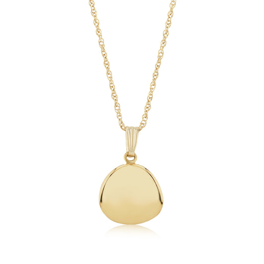 14k Gold Dapped Disc Pendant Necklace