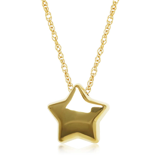 14k Gold 18" Star Pendant Necklace
