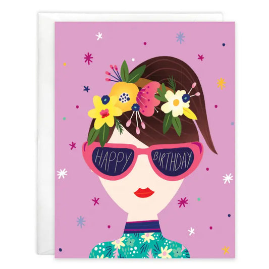 Gina B Designs Birthday Greeting Card - Sunglasses Girl