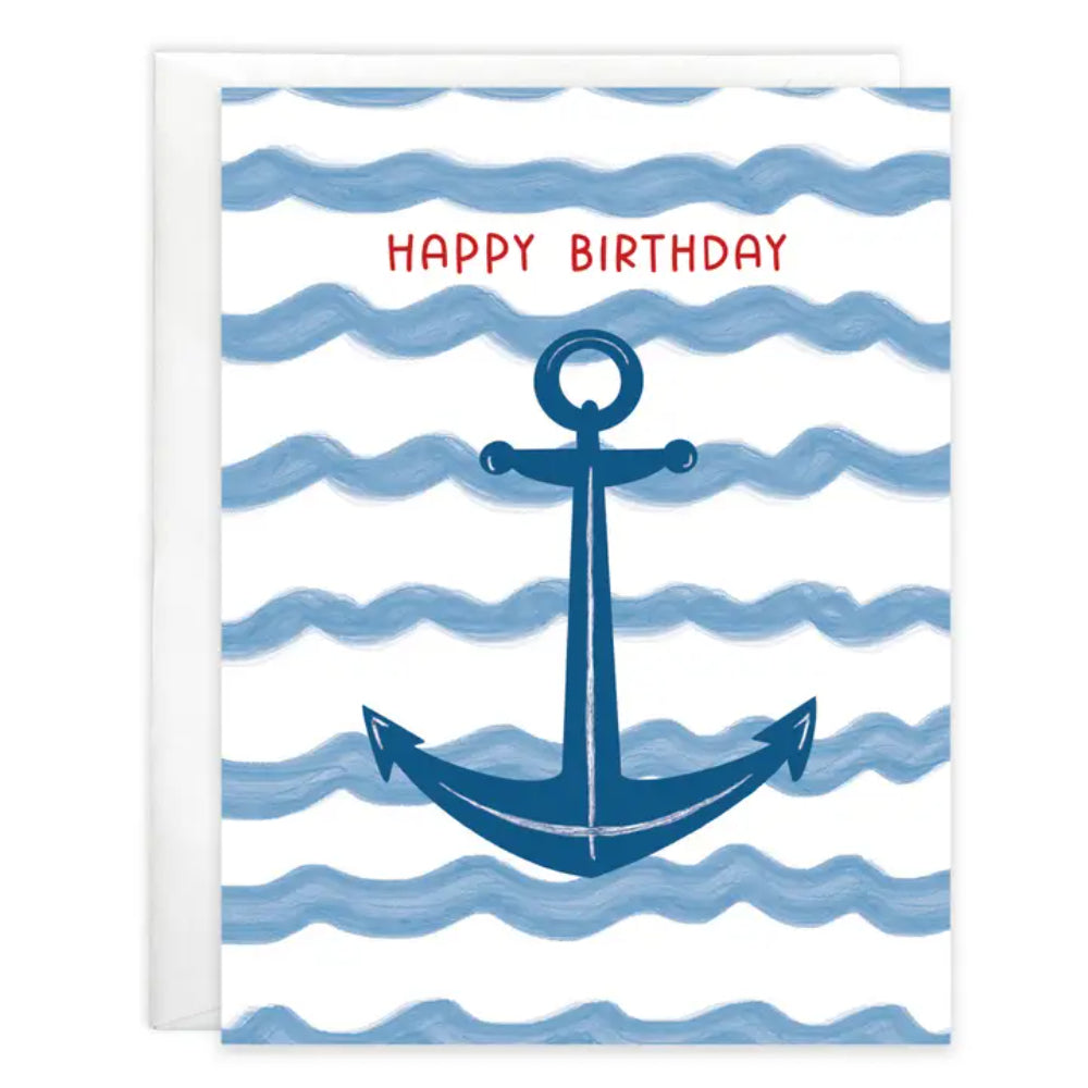 GINA B DESIGNS Anchor Birthday Greeting Card
