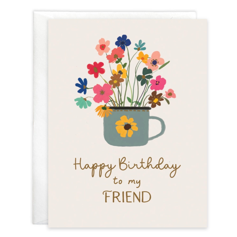 Gina B Designs Birthday Greeting Card - Cup of Flowers