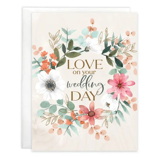GINA B DESIGNS Wedding Wreath Wedding Greeting Card