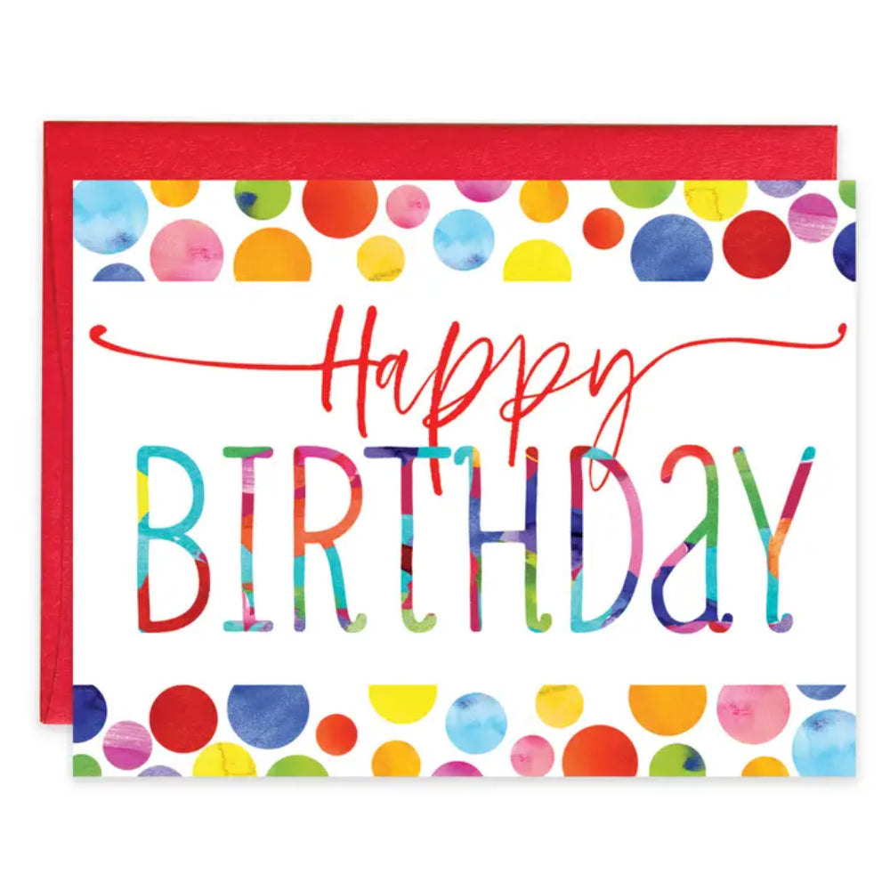 GINA B DESIGNS Watercolor Birthday Dots Birthday Greeting Card
