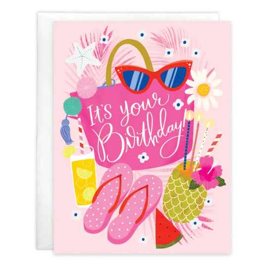 GINA B DESIGNS Beach Time Birthday Greeting Card