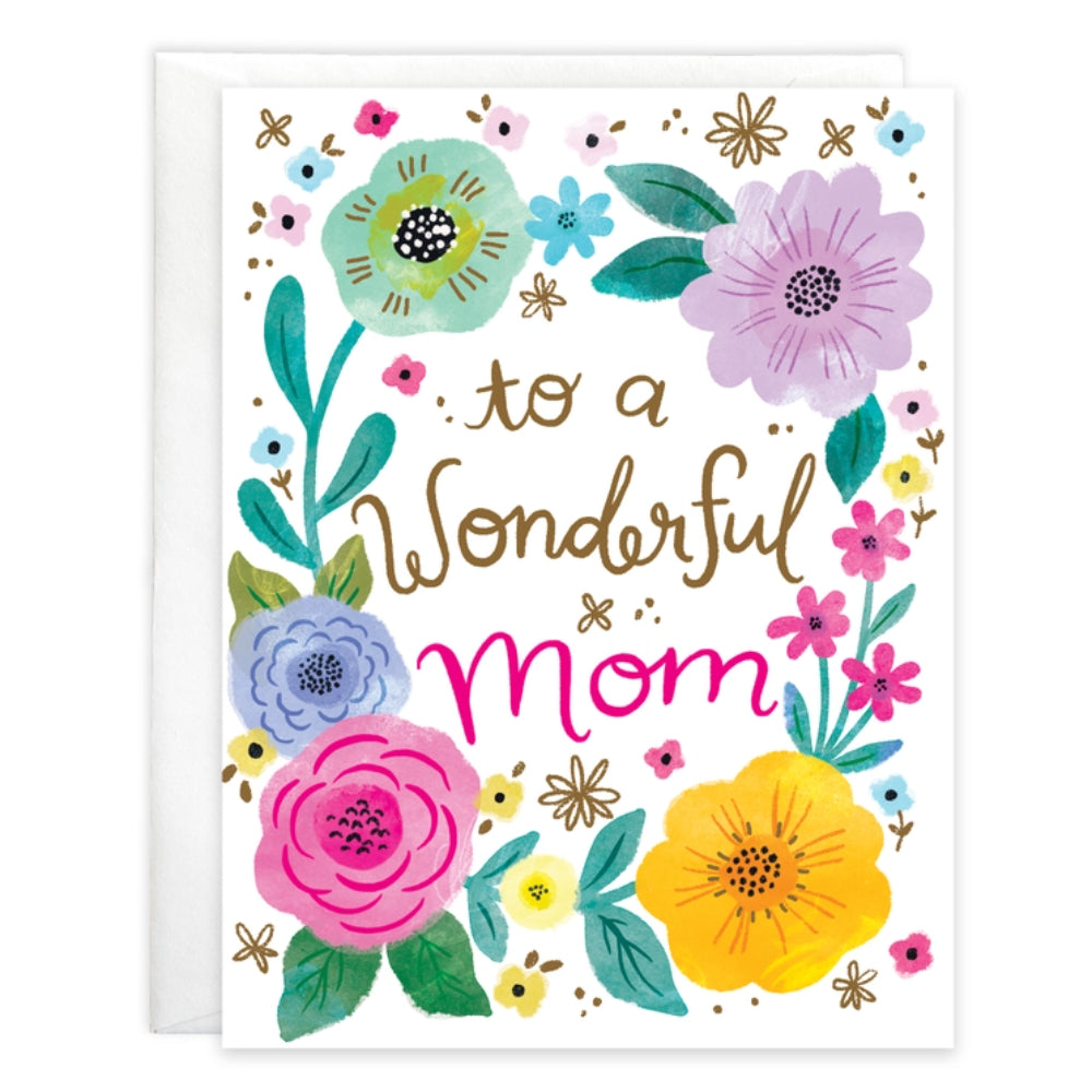 Gina B Designs Mother's Day Greeting Card - Mom Flower Border