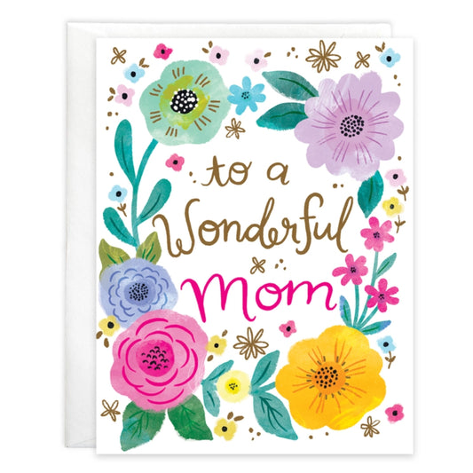 Gina B Designs Mother's Day Greeting Card - Mom Flower Border