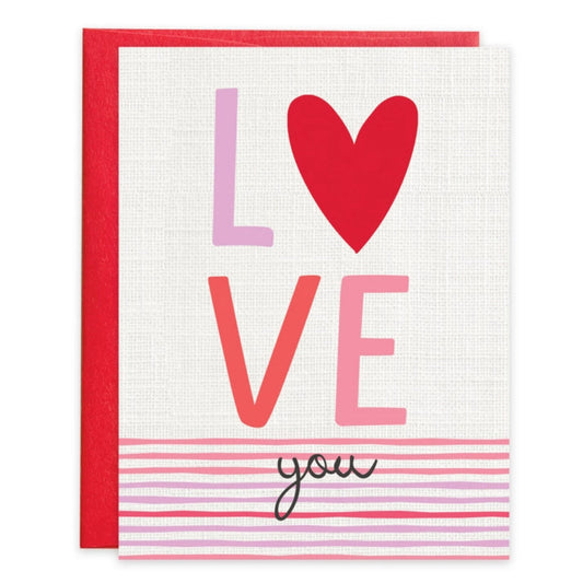 Gina B Designs Valentine Greeting Card - Love You Stripes