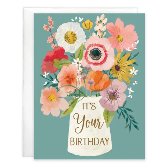 Gina B Designs Birthday Greeting Card - Flower Vase