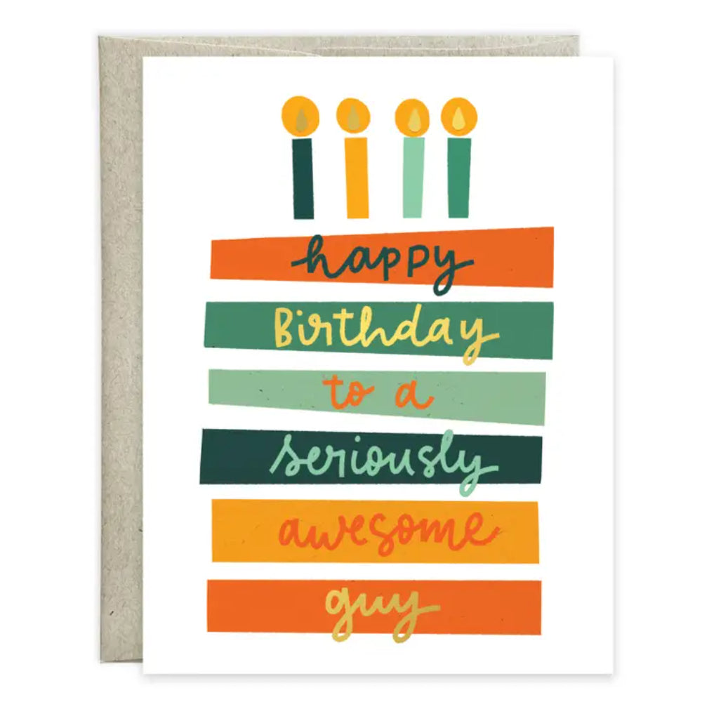 Gina B Designs Birthday Greeting Card - Awesome Guy Cake