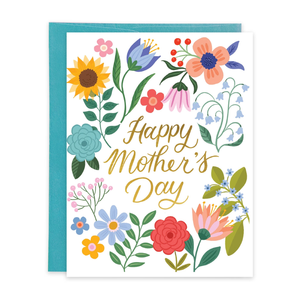 Gina B Designs Mother's Day Greeting Card - Happy Mom Flowers