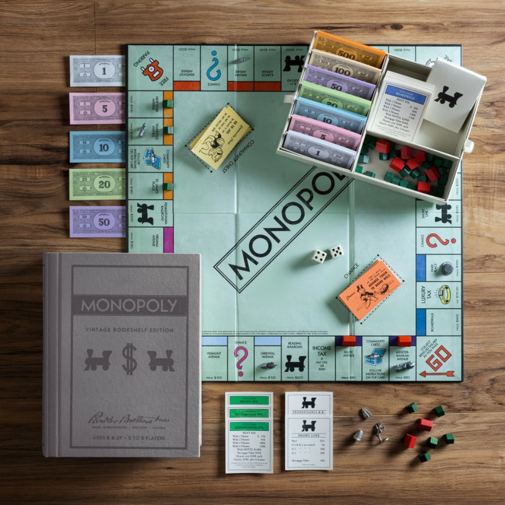 WS Game Company Vintage Monopoly Bookshelf Edition Game