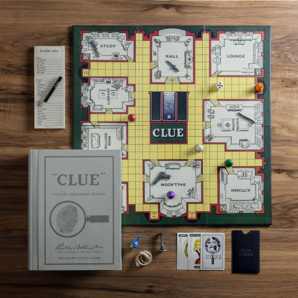 WS Game Company Vintage Clue Bookshelf Edition Game