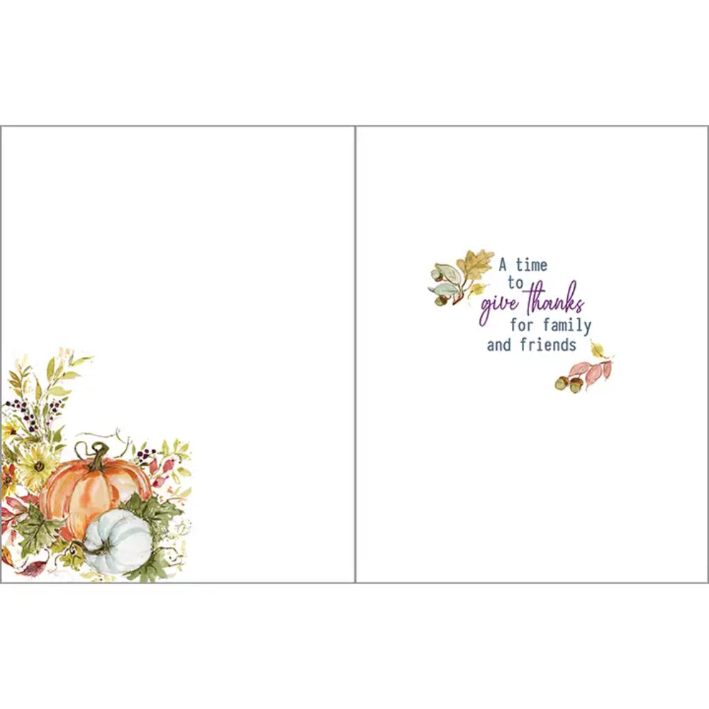 Gina B Designs Thanksgiving Greeting Card - Pumpkin Botanical
