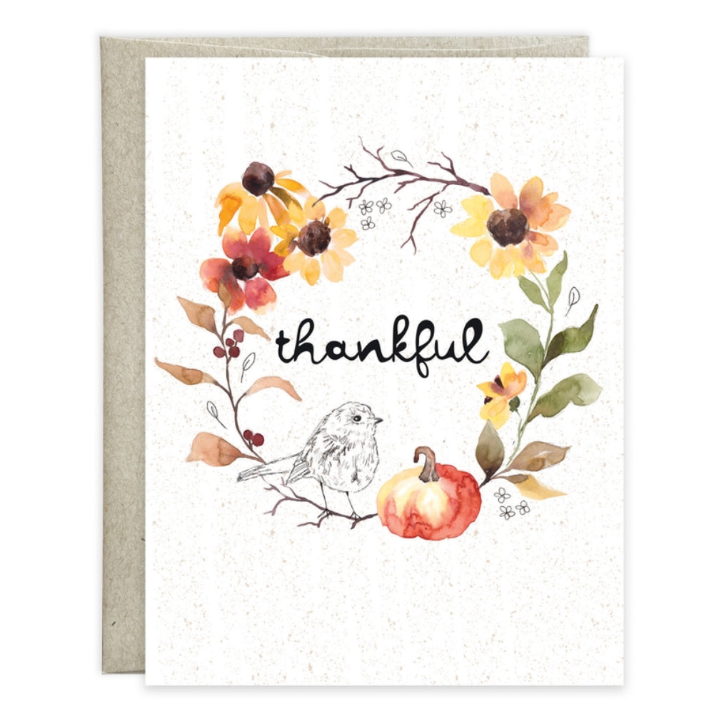Gina B Designs Thanksgiving Card - Autumn Wreath