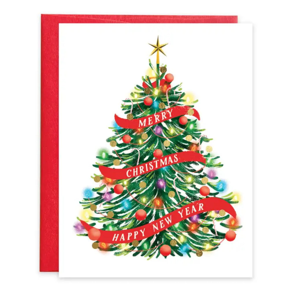 A Christmas card on a white background