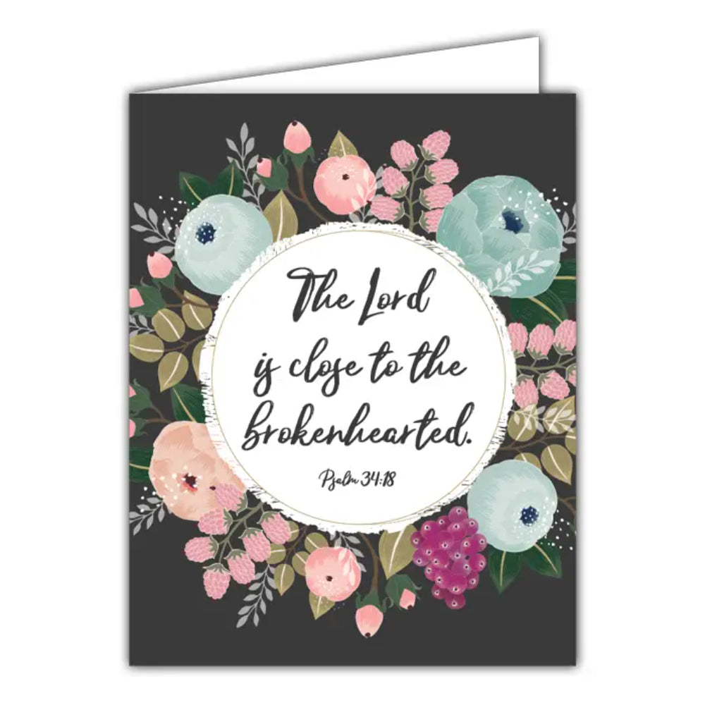 RosanneBeck Collections The Lord Is Close To the Brokenhearted Small Folded Greeting Card