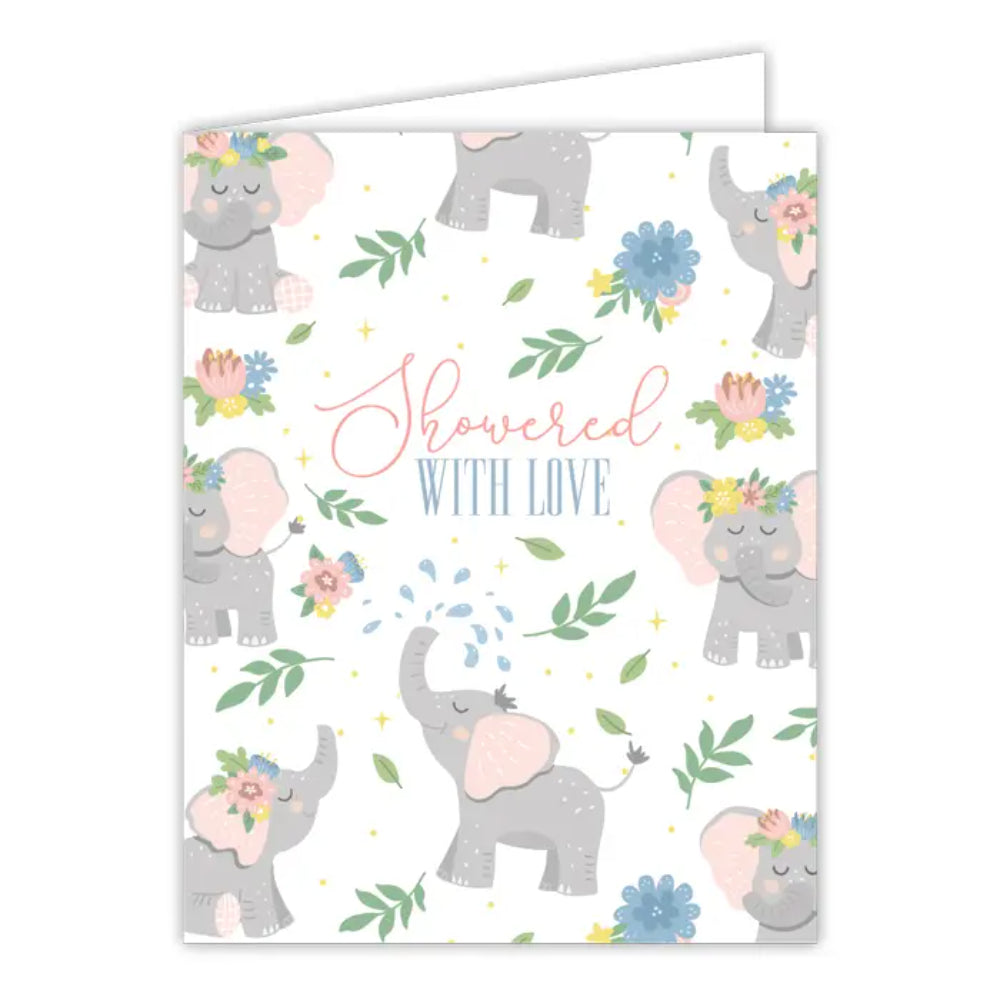 RosanneBeck Collections Showered with Love Elephants Greeting Card