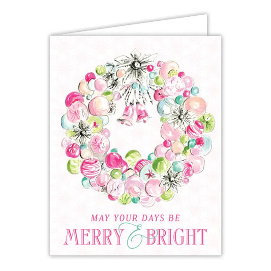 RosanneBeck Merry & Bright Vintage Ornament Wreath Greeting Card