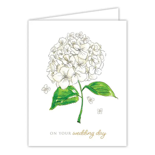 RosanneBeck Collections On Your Wedding Day White Hydrangea Greeting Card