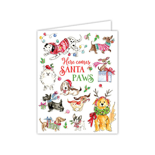 RosanneBeck Collections Here Comes Santa Paws Christmas Canines Greeting Card