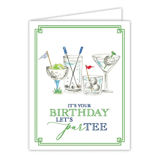 RosanneBeck Collections It's Your Birthday Lets ParTEE Golf Cocktails Greeting Card