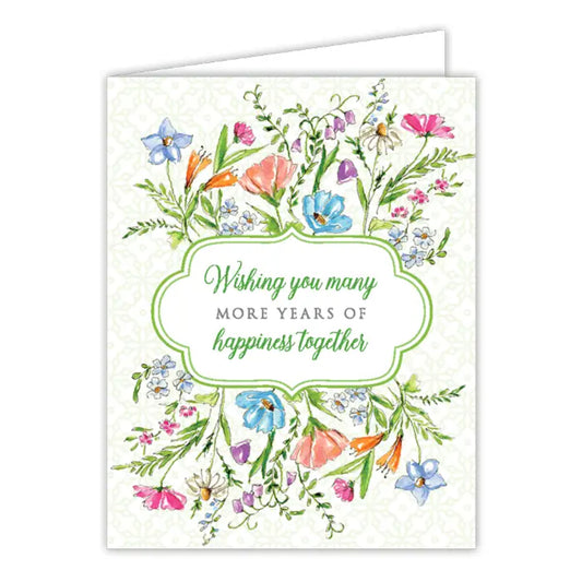 RosanneBeck Collections Handpainted Happy Anniversary Floral Greeting Card