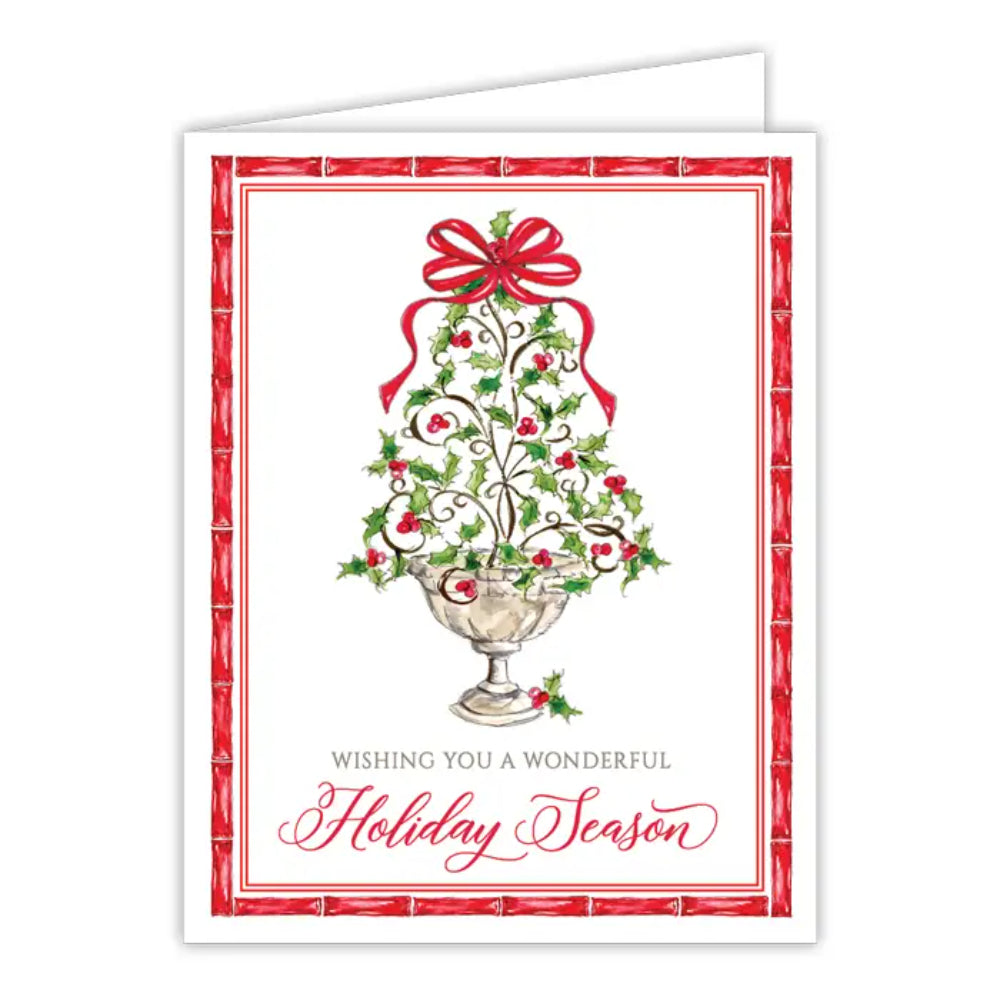 RosanneBeck Collections Wishing You Wonderful Holiday Season Holly Greeting Card