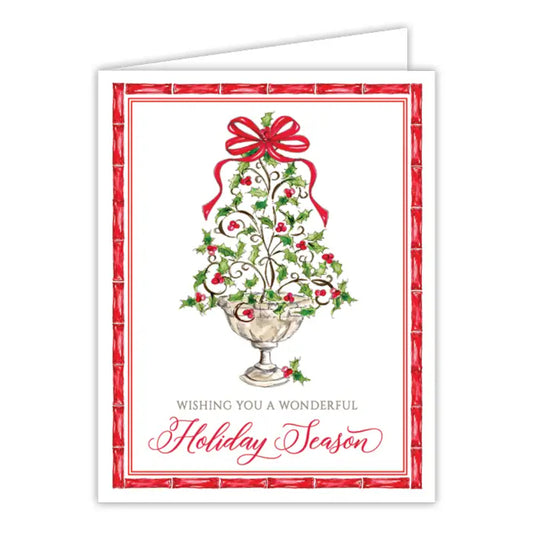 RosanneBeck Collections Wishing You Wonderful Holiday Season Holly Greeting Card
