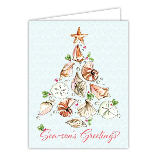 RosanneBeck Collections Seasons Greetings Seashell Christmas Tree Greeting Card