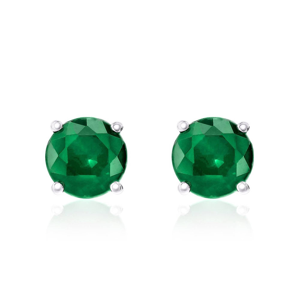 Smyth Jewelers 14k Gold 5mm Emerald Stud Earrings