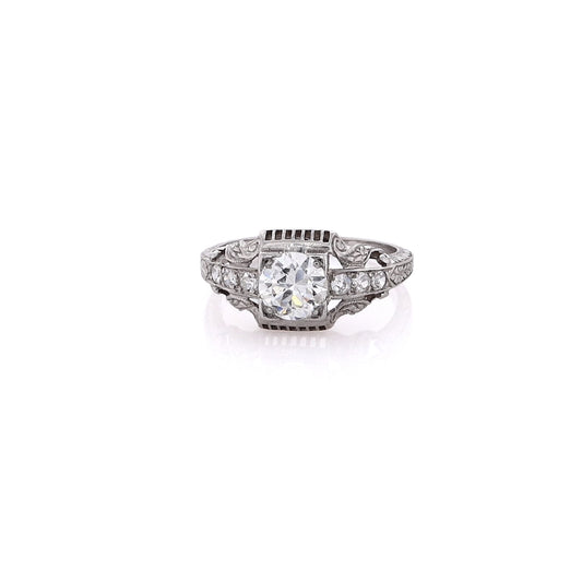 Estate Platinum Brilliant Round Diamond Ring