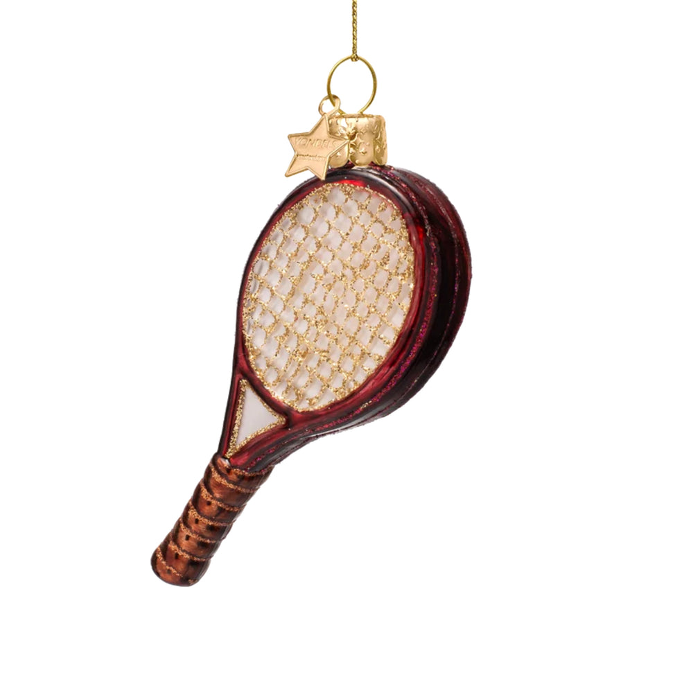 Vondels Burgundy Tennis Glass Ornament