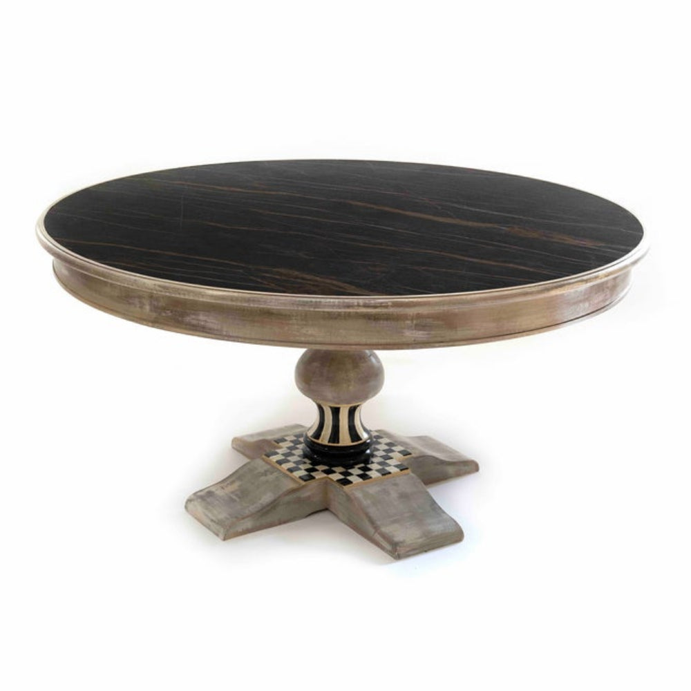 MacKenzie Childs Tuscan Farm 62" Round Pedestal Table - Online Only