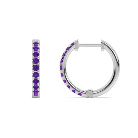 Smyth Jewelers 14k Gold Amethyst Hoop Earrings