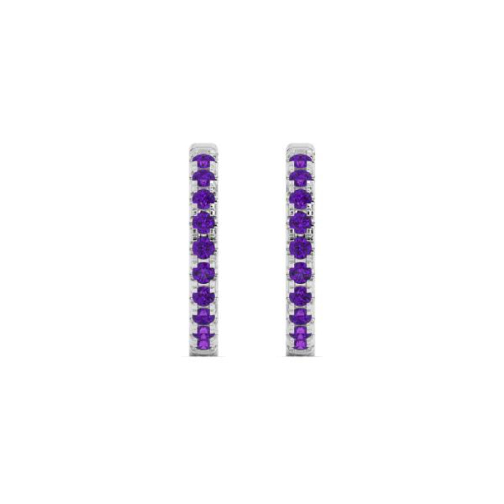 Smyth Jewelers 14k Gold Amethyst Hoop Earrings
