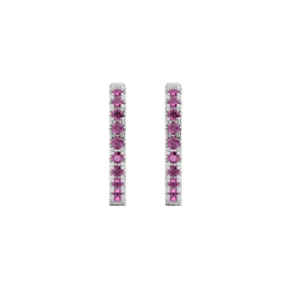 Smyth Jewelers 14k Gold Pink Tourmaline Hoop Earrings