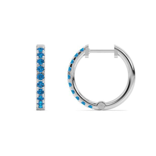 Smyth Jewelers 14k Gold Aquamarine Hoop Earrings