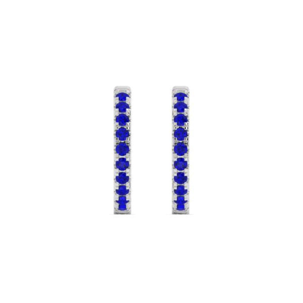 Smyth Jewelers 14k Gold Sapphire Hoop Earrings