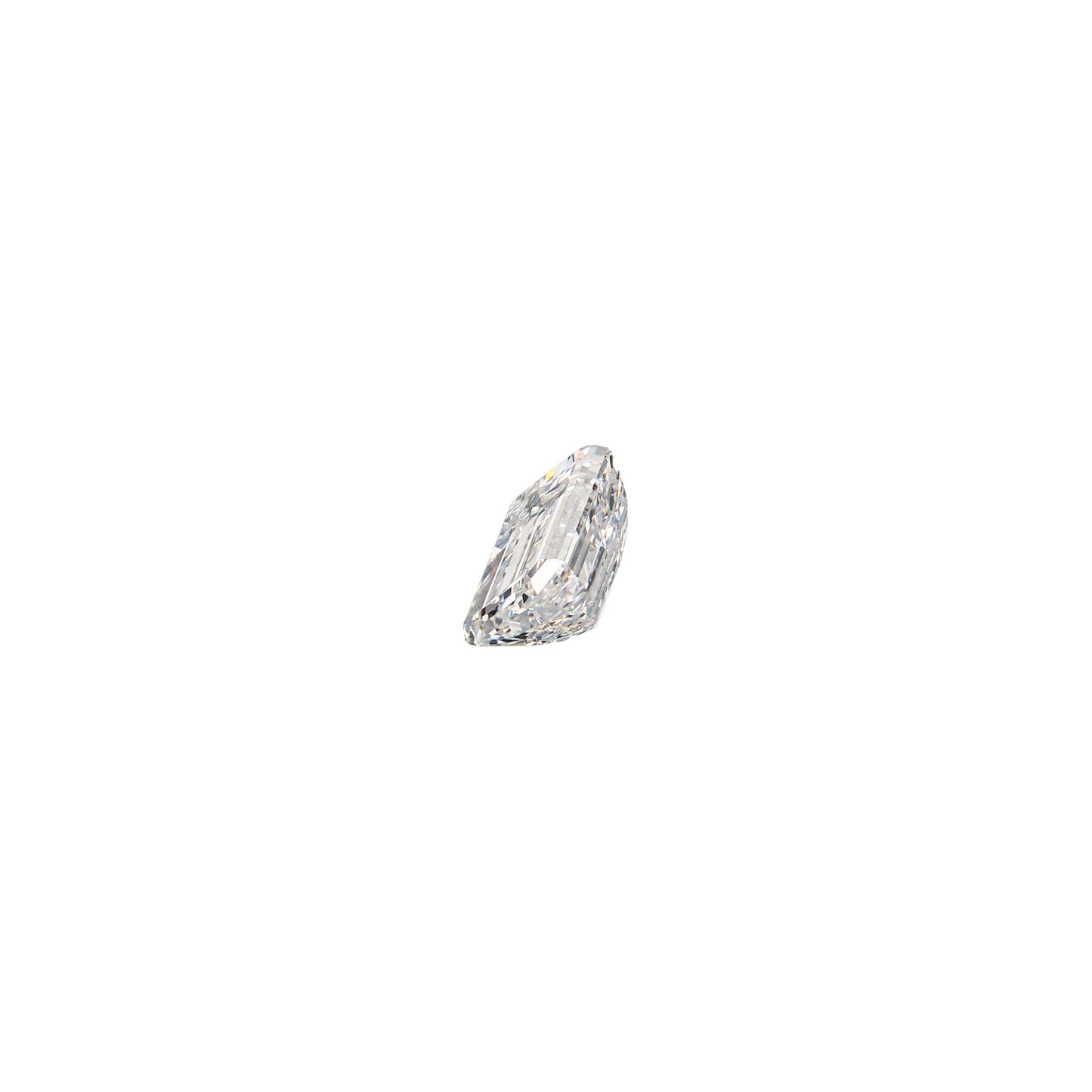 Emerald cut 1.52 carat GIA certified diamond graded FVS2 on a white background