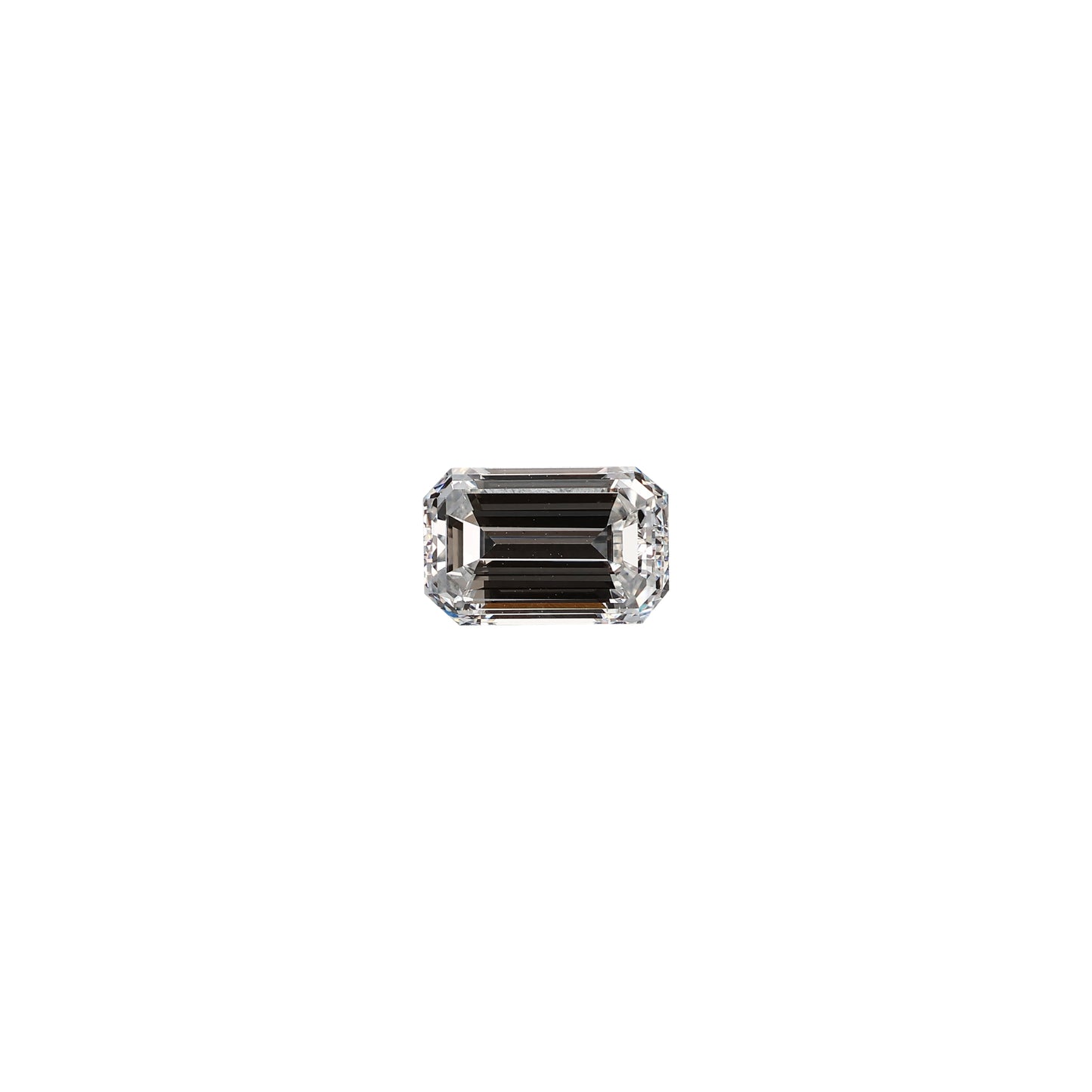 Emerald cut 1.52 carat GIA certified diamond graded FVS2 on a white background