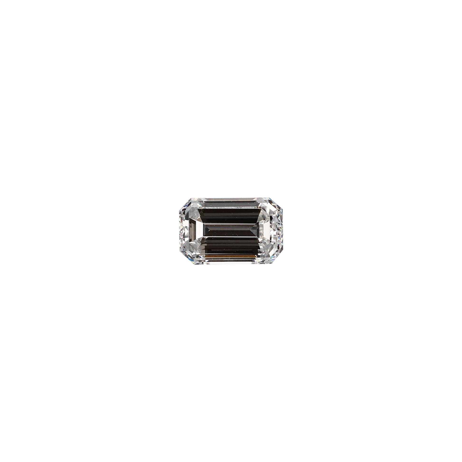 Emerald cut 1.52 carat GIA certified diamond graded FVS2 on a white background