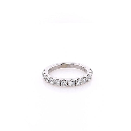 Estate 14 Karat White Gold Micropave Diamond Wedding Band