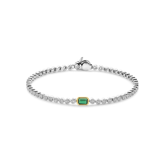Ti Sento Tennis Bracelet with Emerald Green Cubic Zirconia