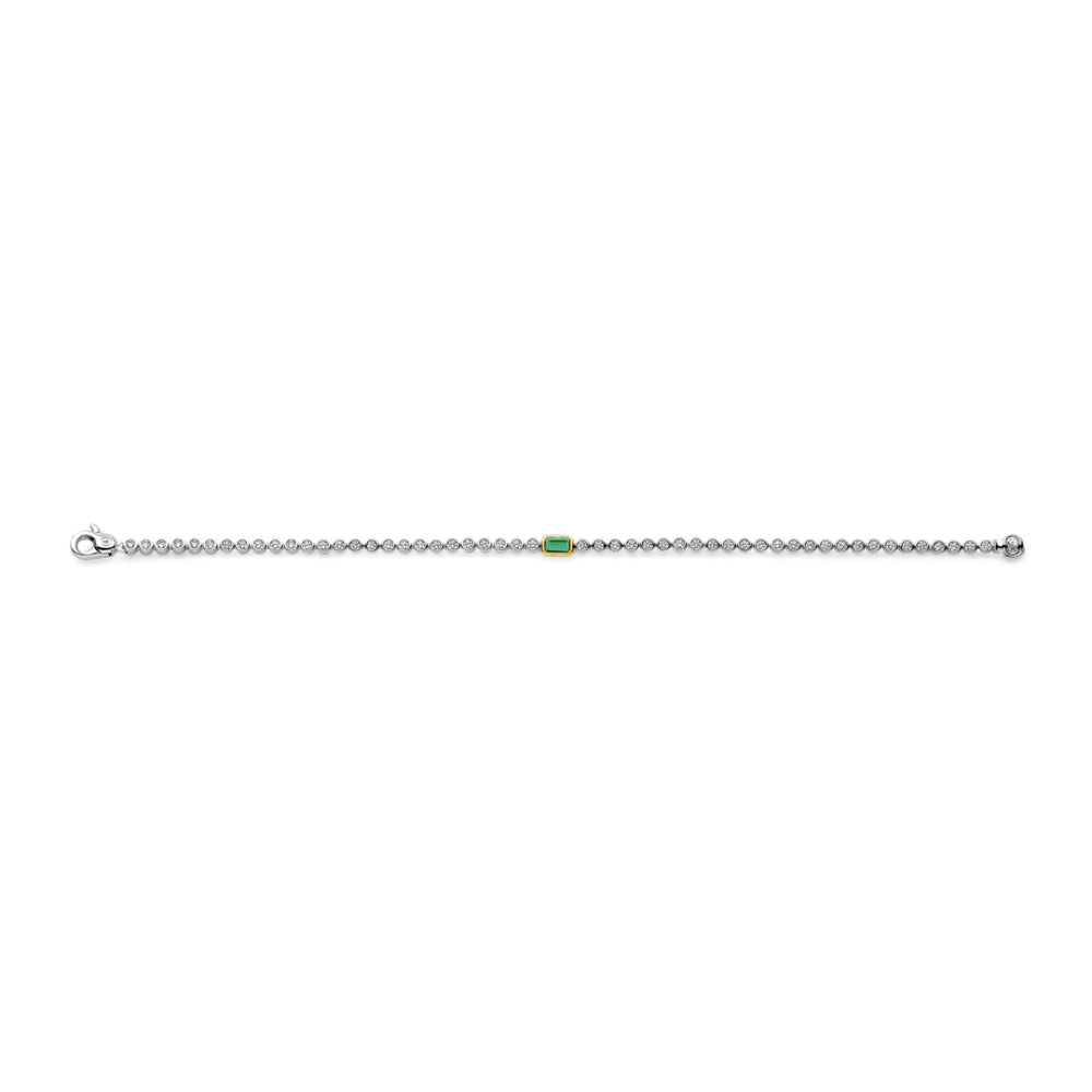 Ti Sento Tennis Bracelet with Emerald Green Cubic Zirconia